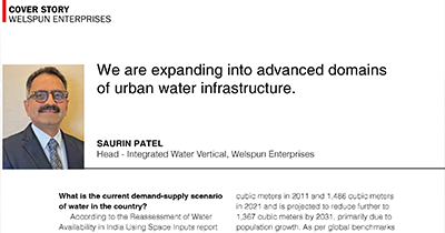 Exclusive interview of Mr. Saurin Patel, Head  Water Vertical in Construction Times